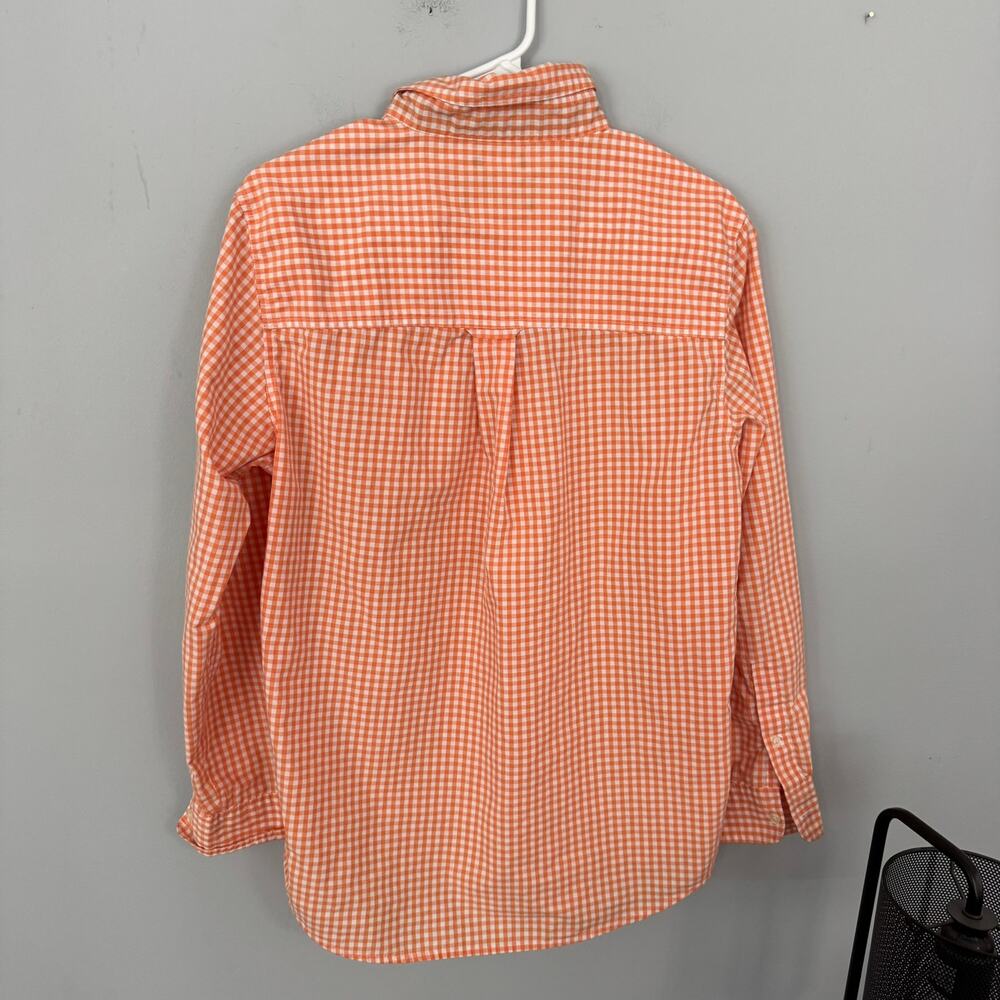 Chaps Easy Care Orange & White Gingham Button Down Shirt Men's Size Small - Picture 6 of 6